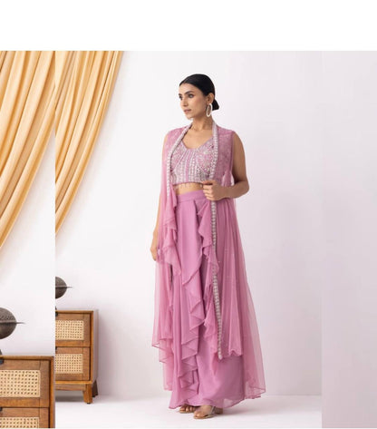 NEW THREE-PIECE HAND-WORKED WESTERN OUTFIT – PERFECT FOR THIS TRENDY WEDDING SEASON!