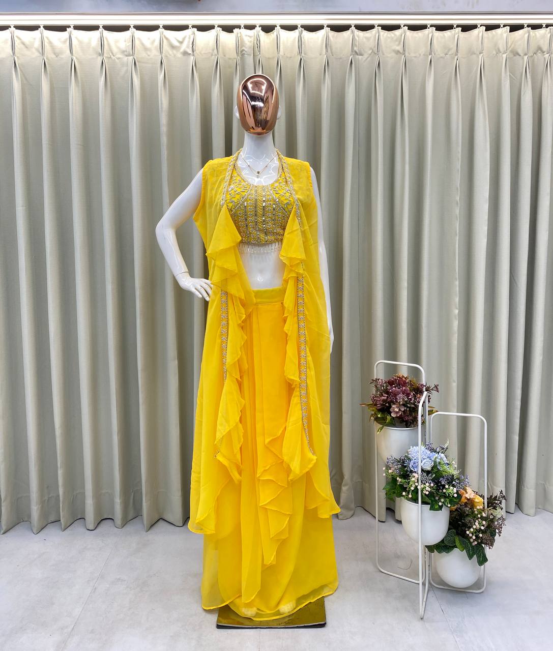 NEW THREE-PIECE HAND-WORKED WESTERN OUTFIT – PERFECT FOR THIS TRENDY WEDDING SEASON!