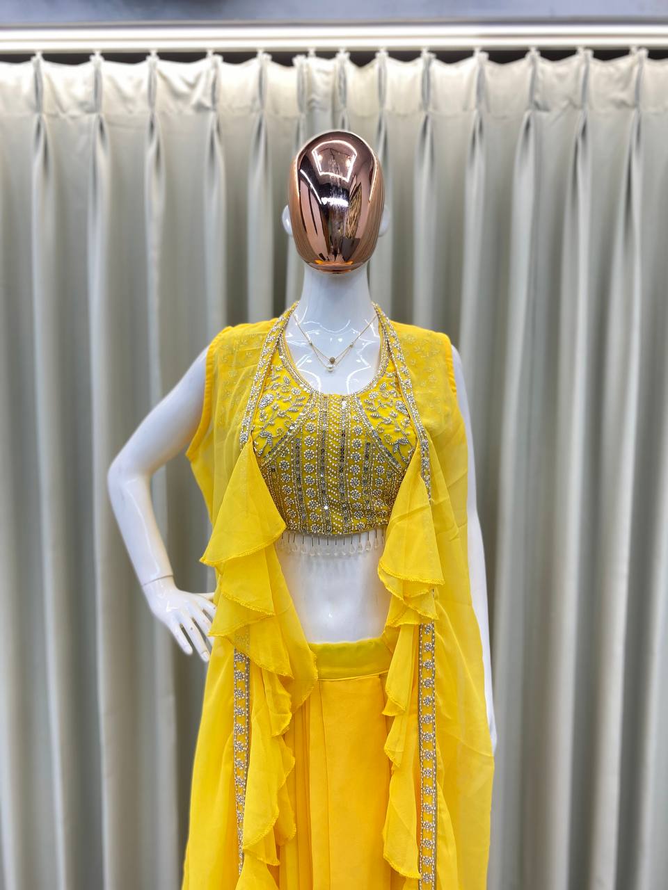 NEW THREE-PIECE HAND-WORKED WESTERN OUTFIT – PERFECT FOR THIS TRENDY WEDDING SEASON!