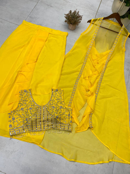 NEW THREE-PIECE HAND-WORKED WESTERN OUTFIT – PERFECT FOR THIS TRENDY WEDDING SEASON!