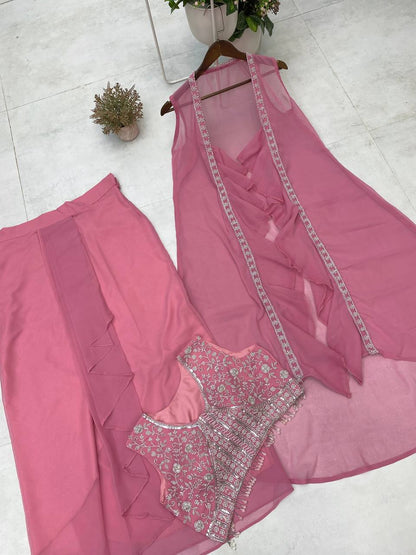 NEW THREE-PIECE HAND-WORKED WESTERN OUTFIT – PERFECT FOR THIS TRENDY WEDDING SEASON!