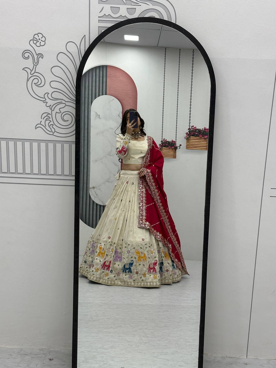 WEDDING WEAR LEHENGA CHOLI SET WITH CANCAN