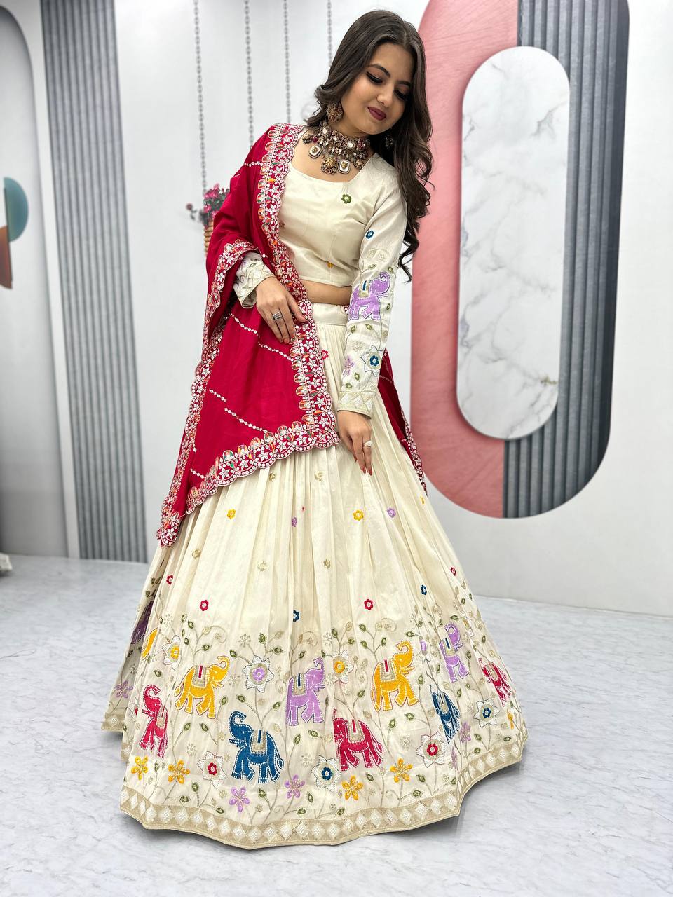 WEDDING WEAR LEHENGA CHOLI SET WITH CANCAN