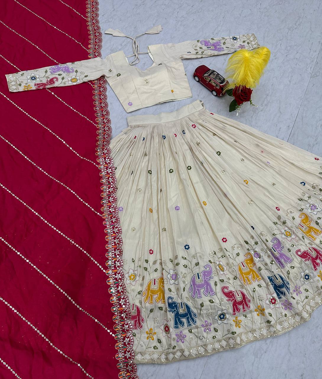 WEDDING WEAR LEHENGA CHOLI SET WITH CANCAN