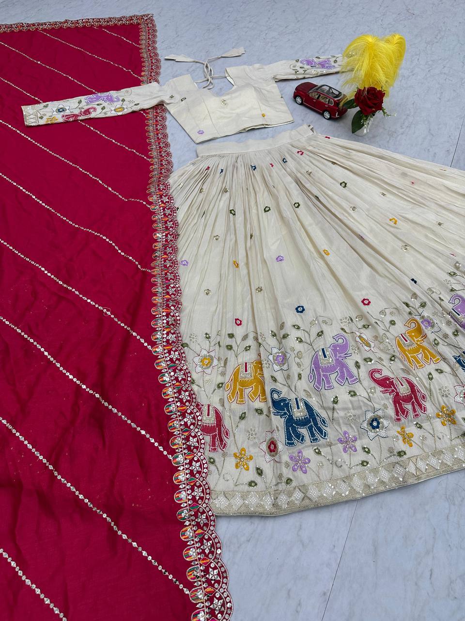 WEDDING WEAR LEHENGA CHOLI SET WITH CANCAN