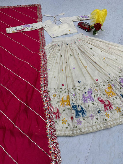 WEDDING WEAR LEHENGA CHOLI SET WITH CANCAN