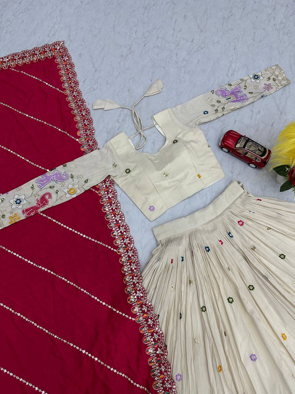 WEDDING WEAR LEHENGA CHOLI SET WITH CANCAN