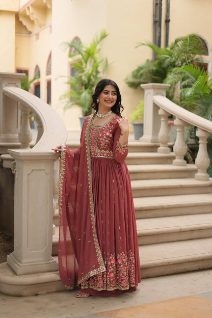 DESIGNER FAUX GEORGETTE KURTI SHARARA SET WITH SEQUINS EMBROIDERED DUPATTA