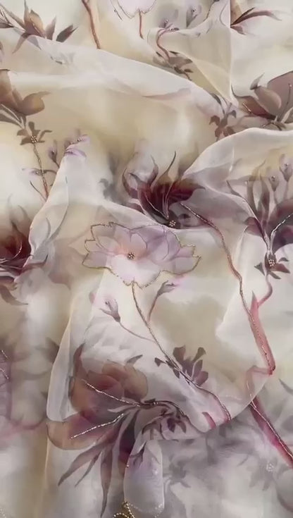EXCLUSIVE LAUNCH – PREMIUM HANDWORK ORGANZA SAREE