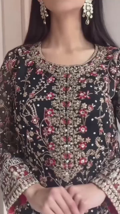 EXCLUSIVE REAL DIAMOND WORK DESIGNER SUIT - LUXURY FESTIVE WEAR